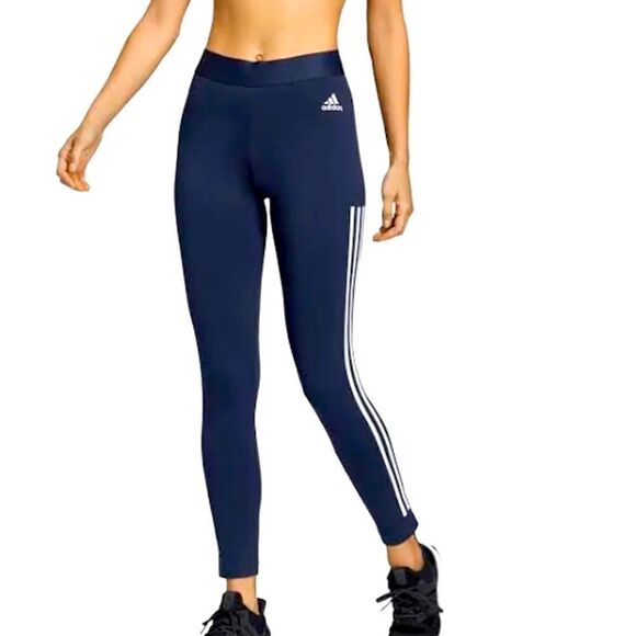Adidas New Climalite Three Stripe Athletic Leggings S - Picture 1 of 13